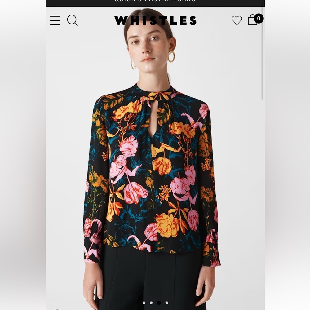 Whistles Digital Bloom Print Blouse, Size 4